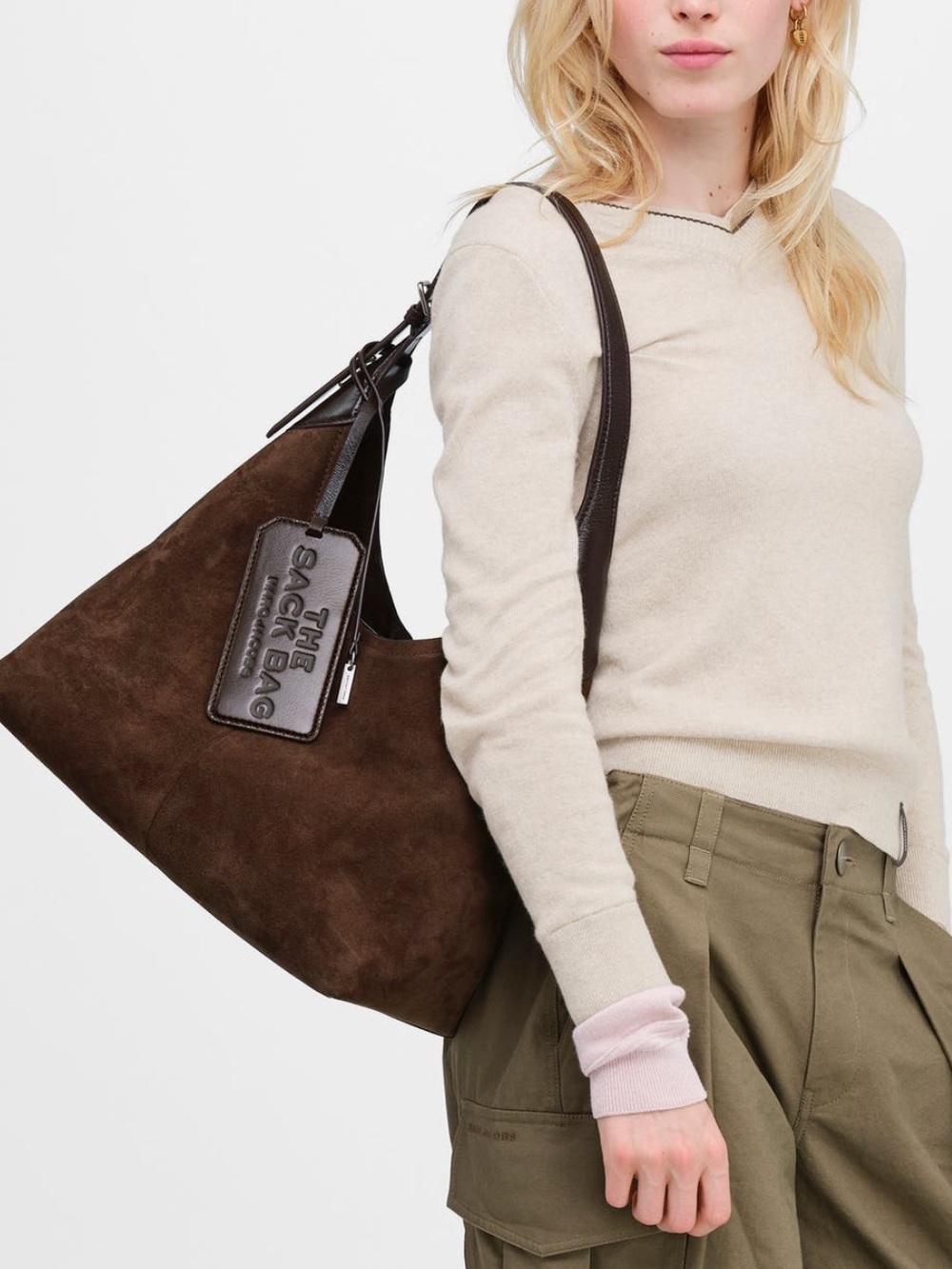 Marc Jacobs The Belted Sack Suede Leather Bag